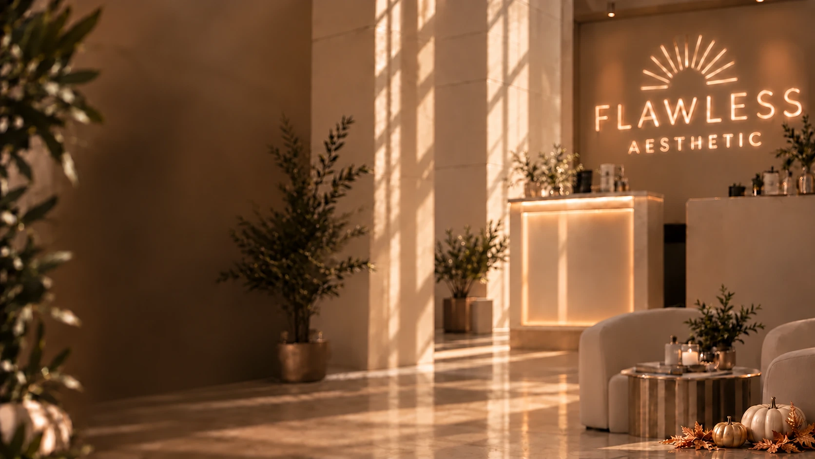 Warm Flawless Aesthetic spa interior